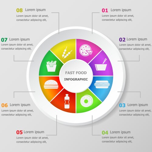 Fast Food Infographic Template Vector Image