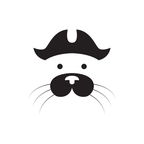 beaver pirate icon logo design vector image