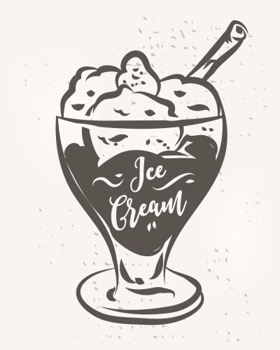 hand drawn ice cream poster stock vector image