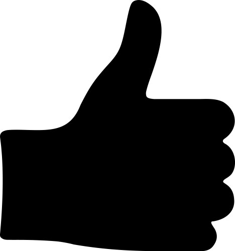 Hand thumb up icon in flat style yes symbol Vector Image