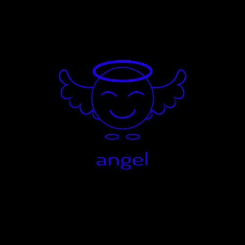 Logo in the form of a linear angel icon vector image
