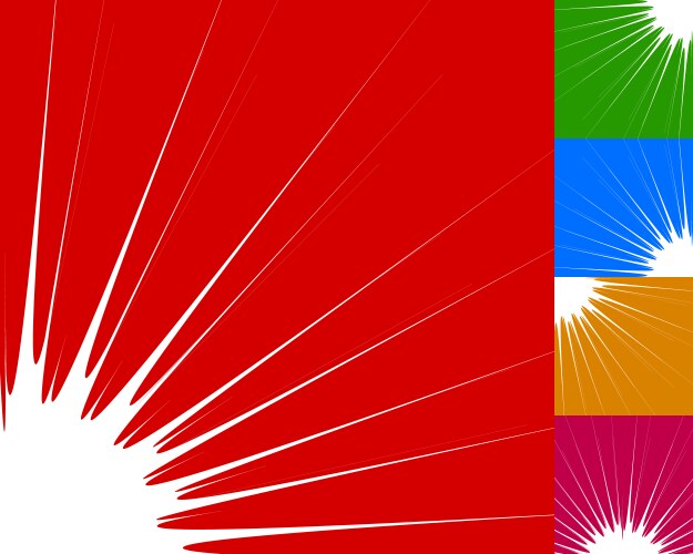 Starburst sunburst background element in 5 color vektorbild