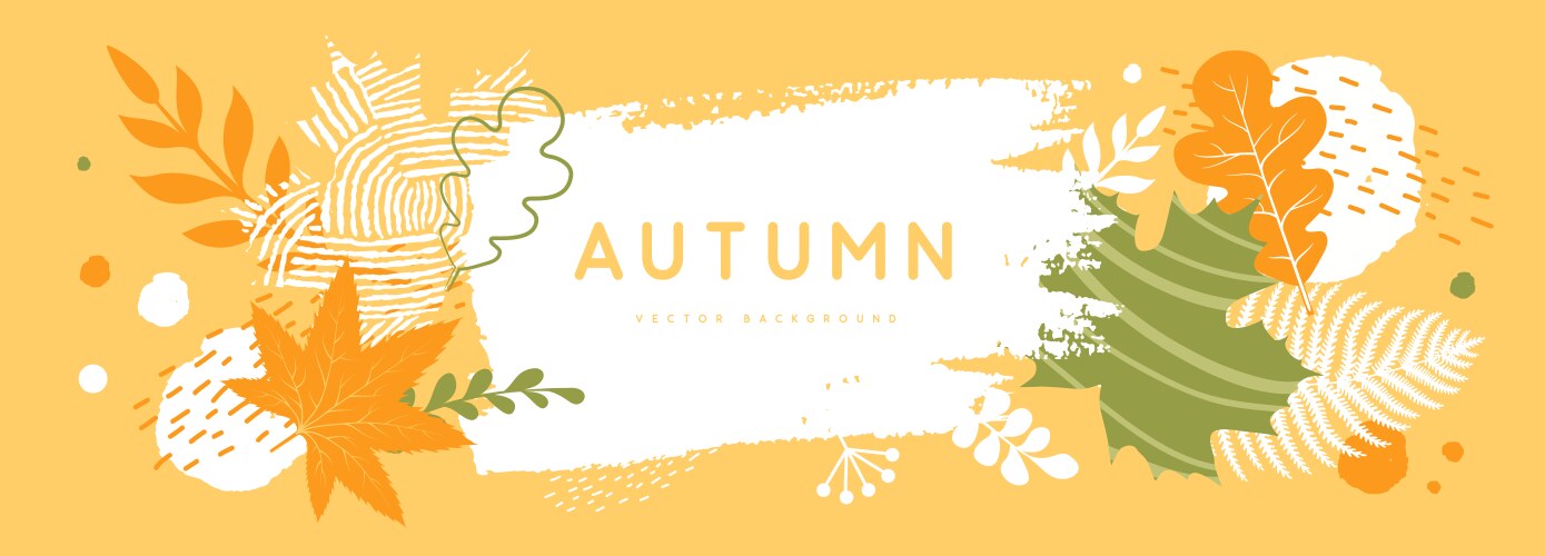 Autumn background with simple floral elements vector image