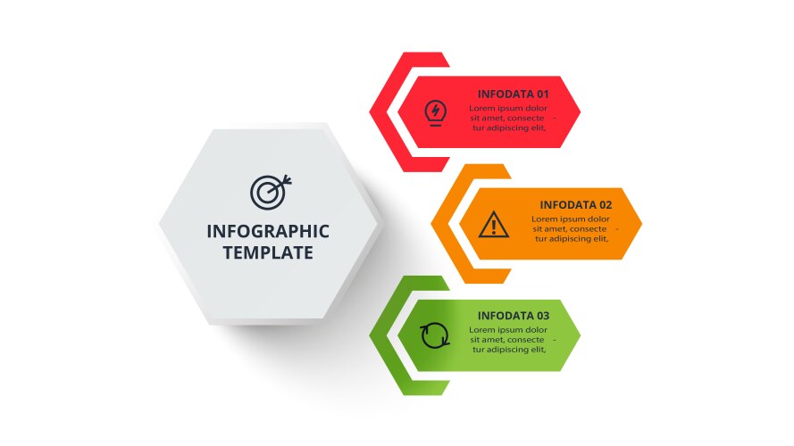 Process chart elements of graph diagram with 3 vector image
