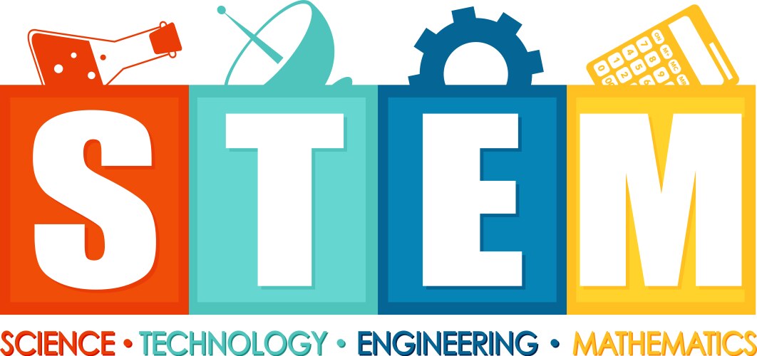 stem education logo banner on white background vector image