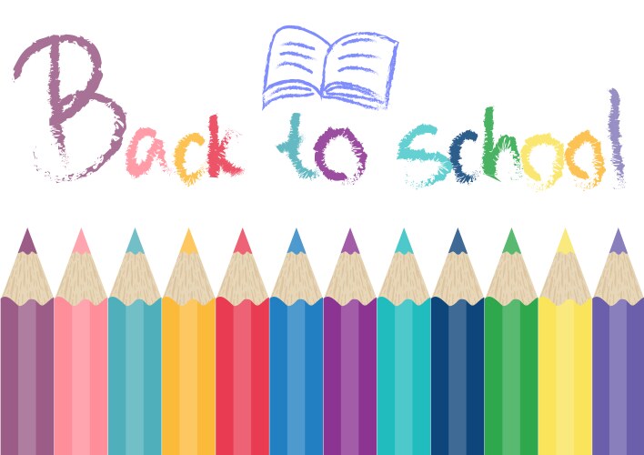Back to school color pencils background Royalty Free Vector