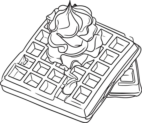 Detailed Waffle Art - Stacked & Swirled Vector Image