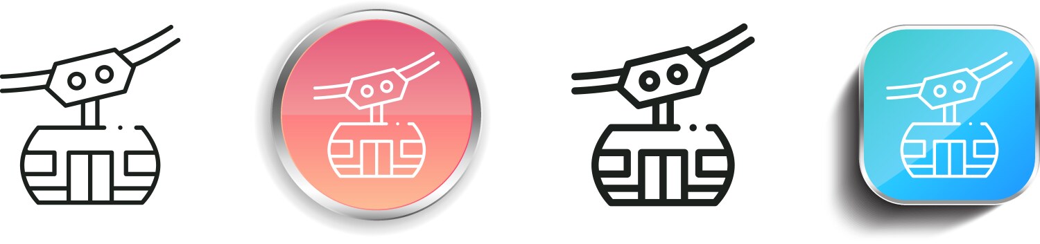 Funicular icon thin linear regular and button vector image