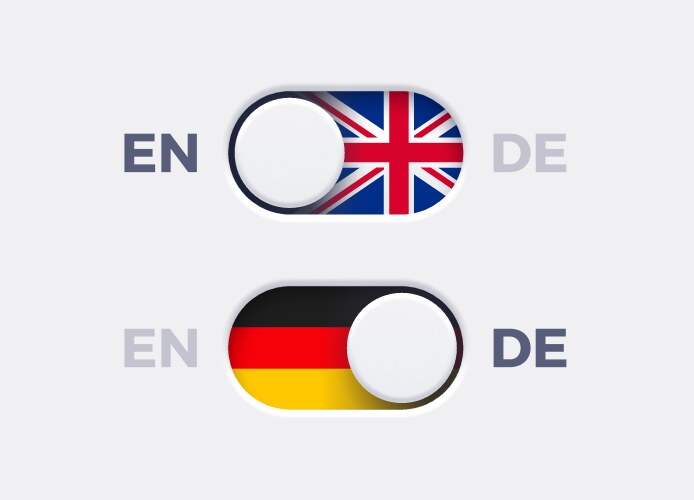 Language mode toggle switch buttons vector image