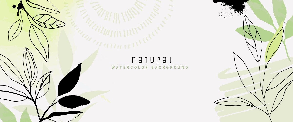 Natural hand drawn background vector image