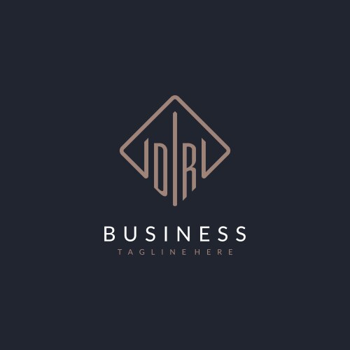Dr initial square logo design modern and luxury Vector Image