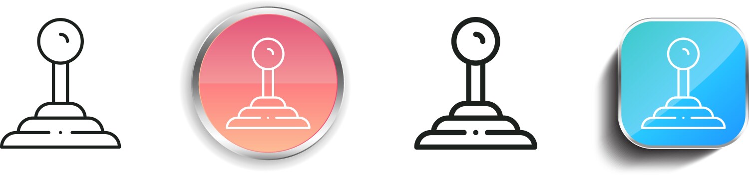 Gear stick icon thin linear regular and button vector image
