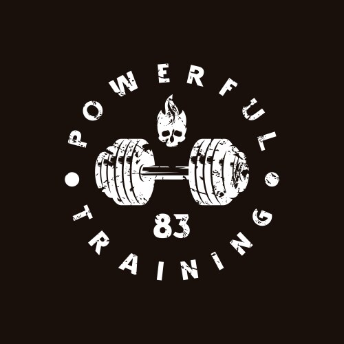 Black & White Gym Emblem Vector Image