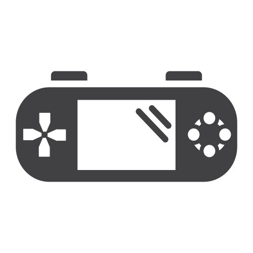 Handheld game console solid icon controller vector image