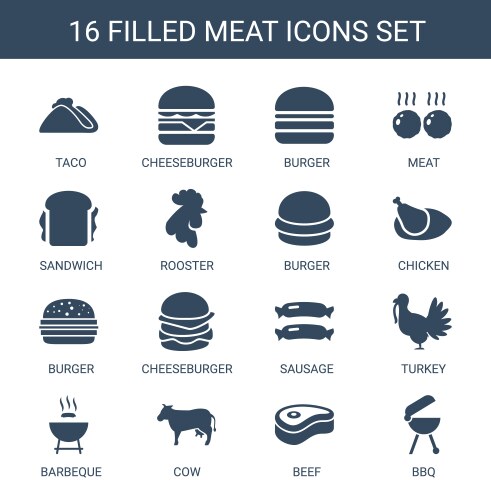 15 meat icons Royalty Free Vector Image - VectorStock