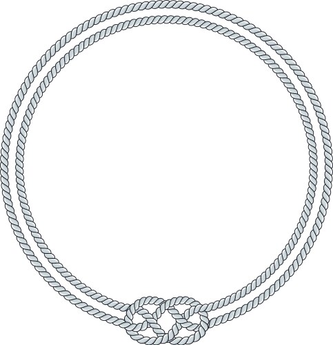 Round rope frame isolated on white background Vector Image