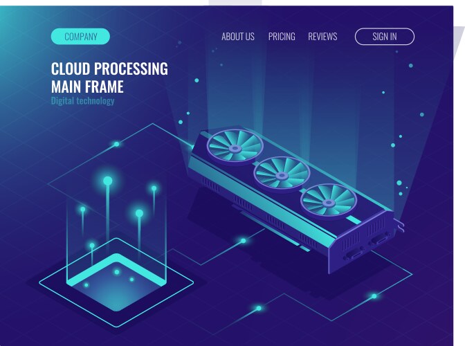 Data processing computing power mainframe service vector image