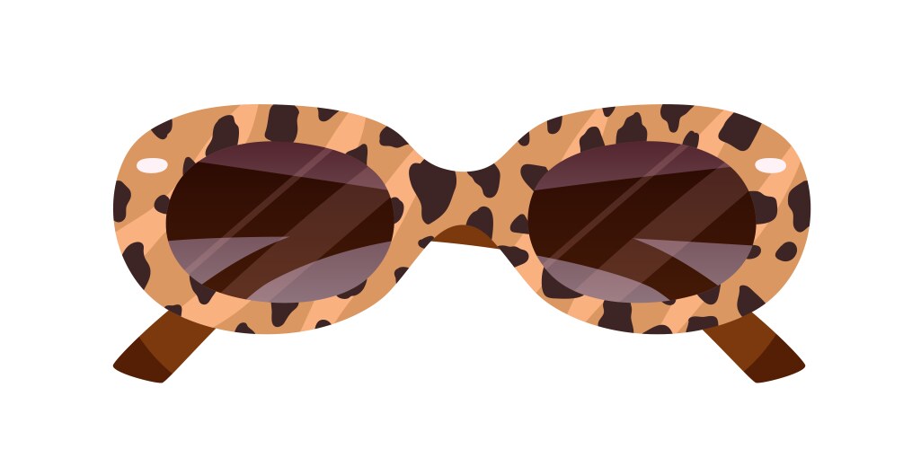 Fashion thick-framed sunglasses with leopard print vector image