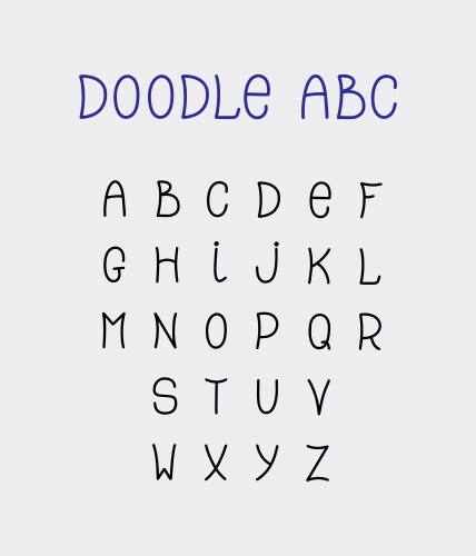 Doodle abc lettering hand-drawn fonts isolated Vector Image