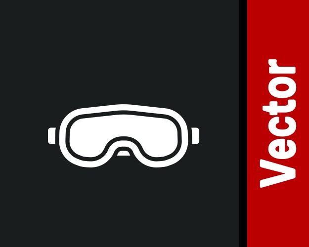 White ski goggles icon isolated on black Vector Image