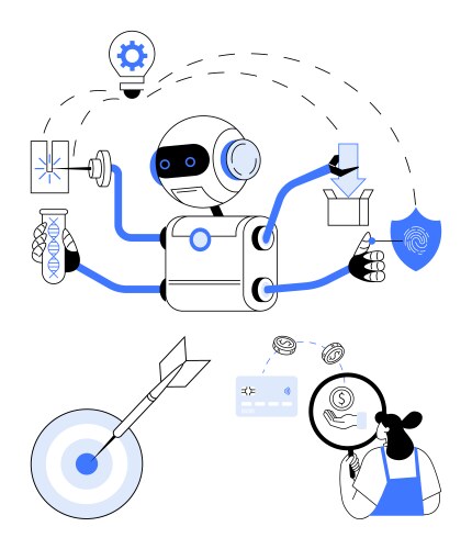 Ai and automation enhancing precision tasks vector image