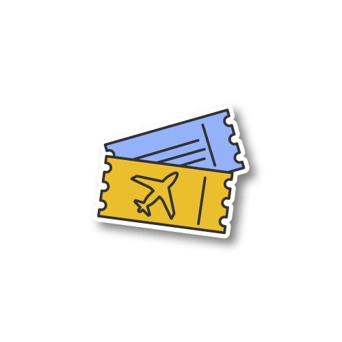 Airplane ticket hand drawn outline doodle icon Vector Image