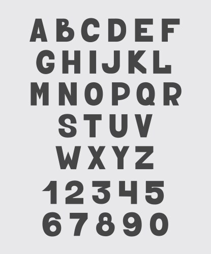 alphabet design set numbers and letters vector