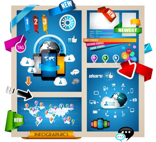 Cloud Computing Data Visualization vector image