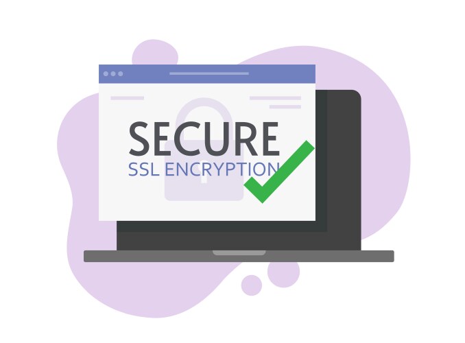 Digital ssl secure encryption online for internet vector image