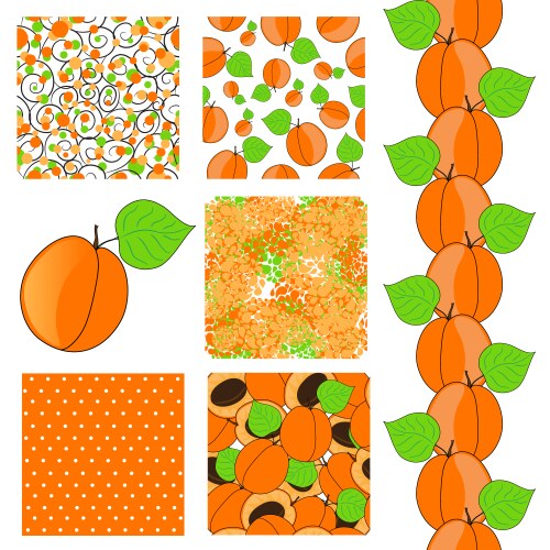 Apricot seamless pattern Royalty Free Vector Image
