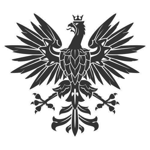 Black heraldic eagle Royalty Free Vector Image