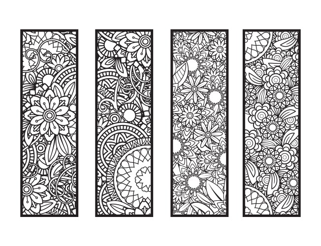 coloring bookmarks set vector image