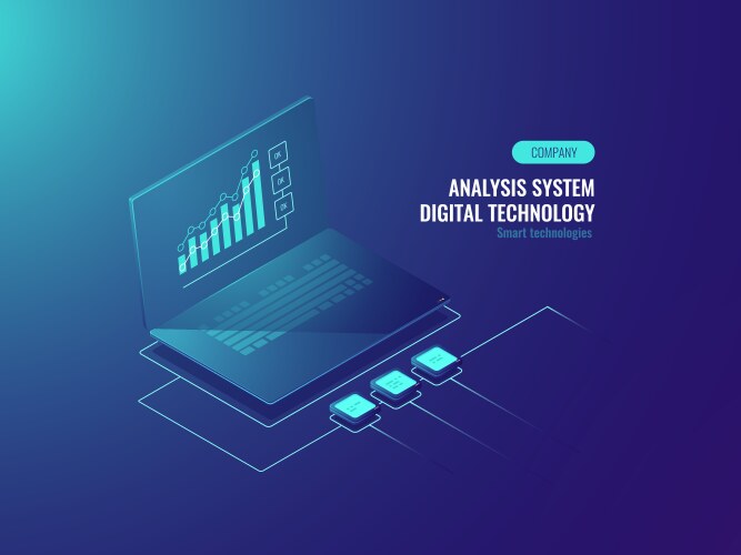Bigdata report data statistics on screen vektorbild