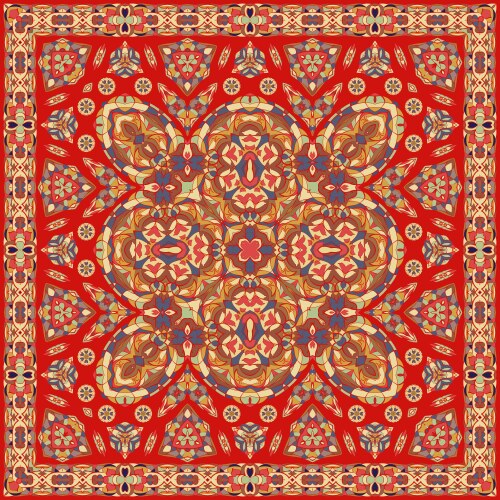 Persian colored carpet Royalty Free Vector Image