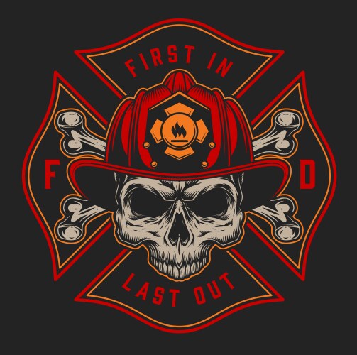 Vintage firefighting colorful logotype Vector Image