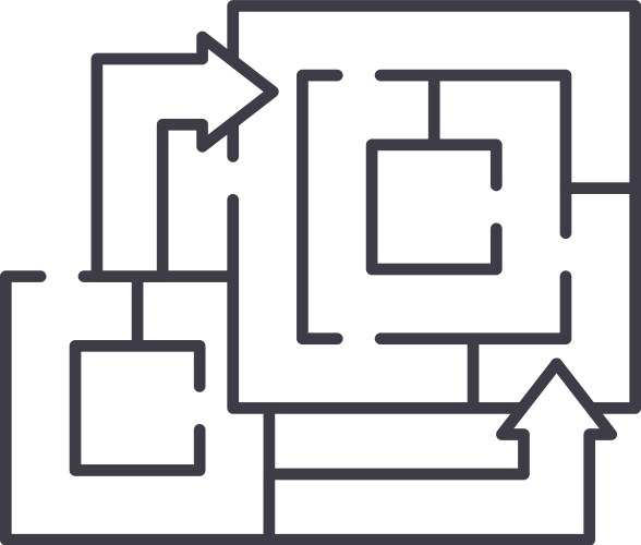 Algorithm of the game line icon concept vector image