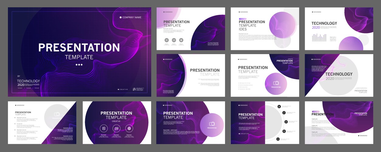 Business presentation templates set use Royalty Free Vector