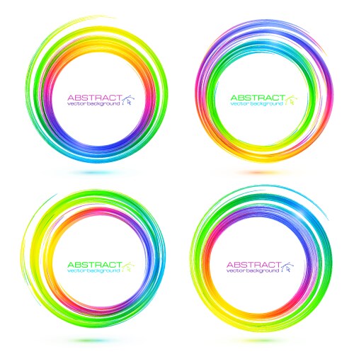 Set of colorful circle abstract frames Royalty Free Vector