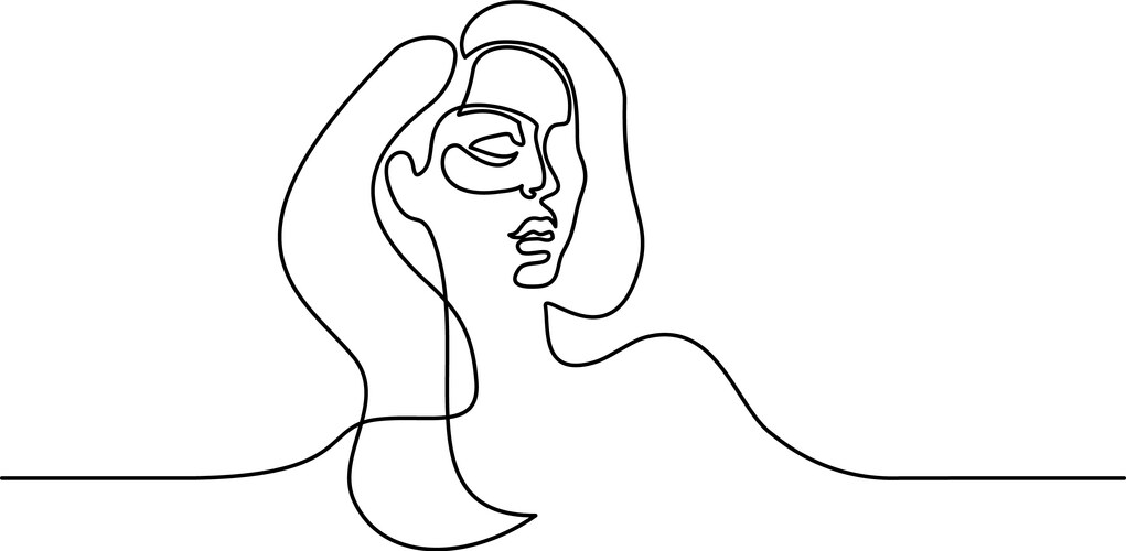 Abstract Continuous Line Portrait Vector Image