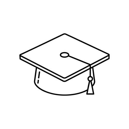 Graduation cap icon isolated on white background Vector Image
