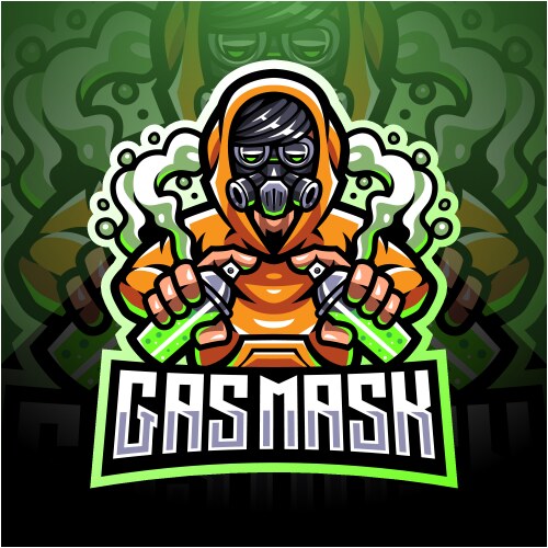Gas Mask Esports Logo Vector Image