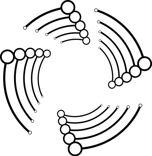 Plexus wire-frame radial circles with nodes vector image
