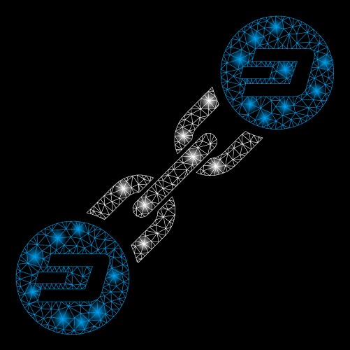 Bright mesh network dash blockchain with flash vector image