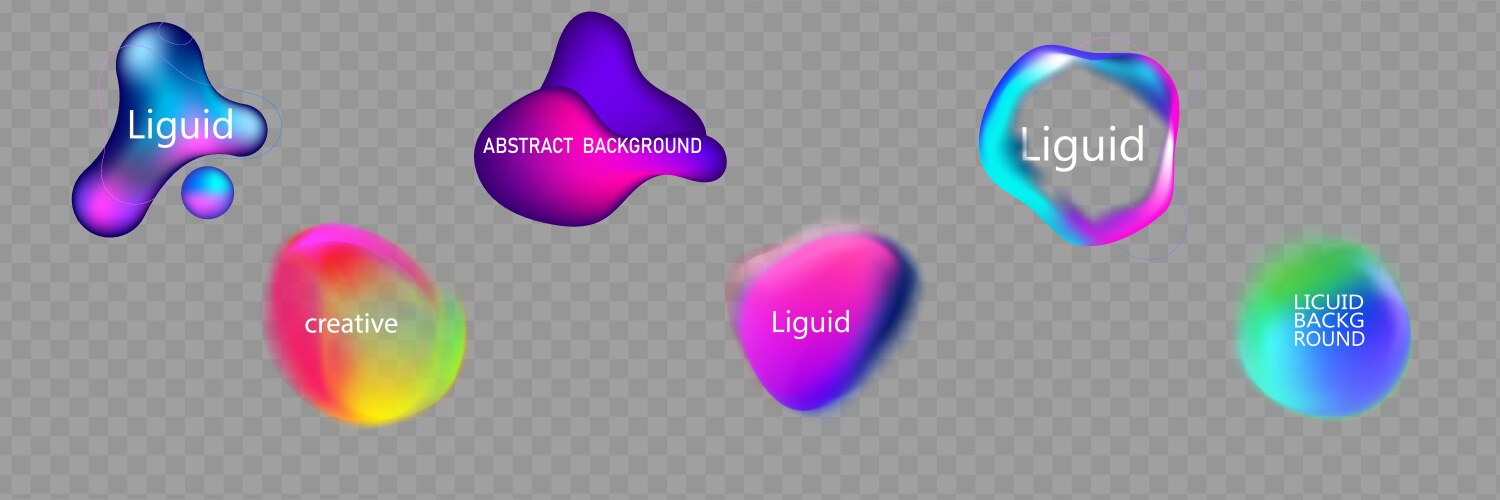 Gradient neon color sphere round holographic Vector Image