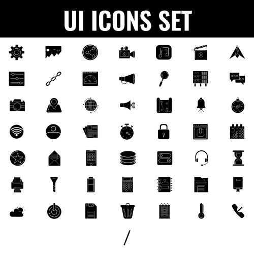 Out line icon set user interface ui vector image