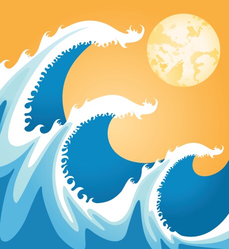 Abstract blue waves Royalty Free Vector Image - VectorStock