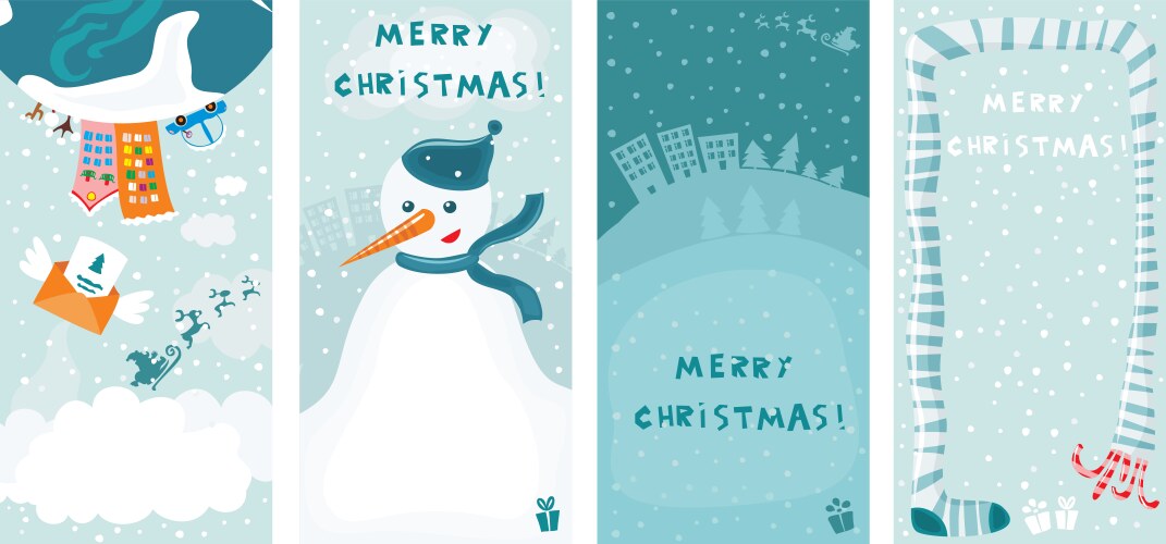 Set of vertical christmas banners Royalty Free Vector Image