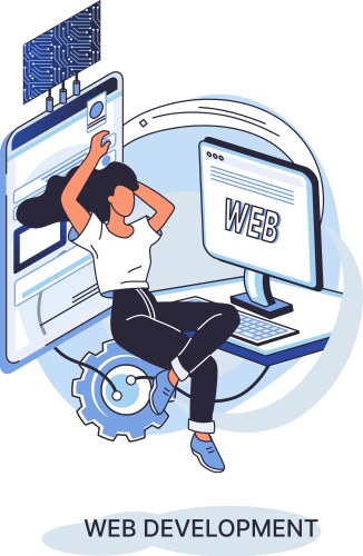 Web development coding and programming creation vector image