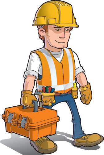 Construction Worker with Toolbelt Vector Image