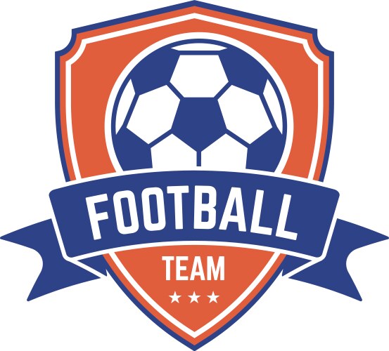 Football team logo featuring a dynamic ball Vector Image